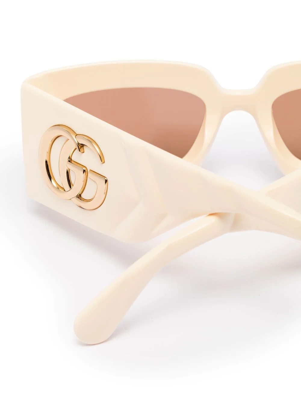 oversized-logo rectangle frame sunglasses - 3