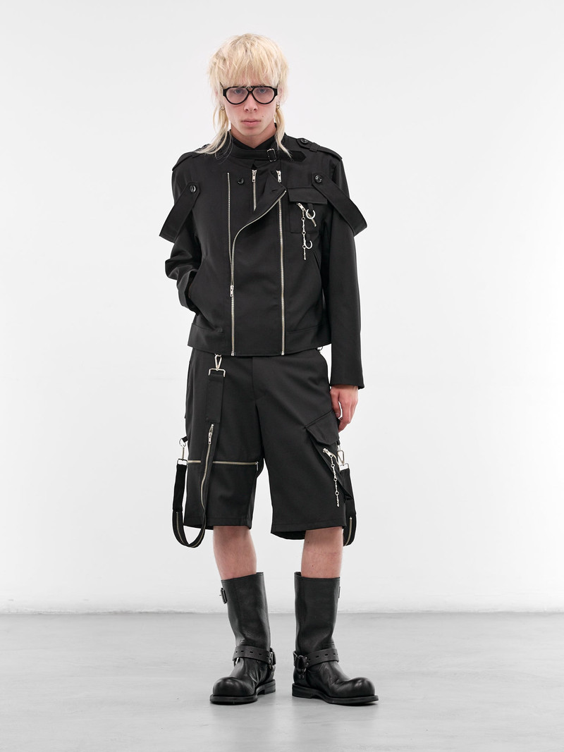 KIDILL Black Double Zip Strap Jacket outlook