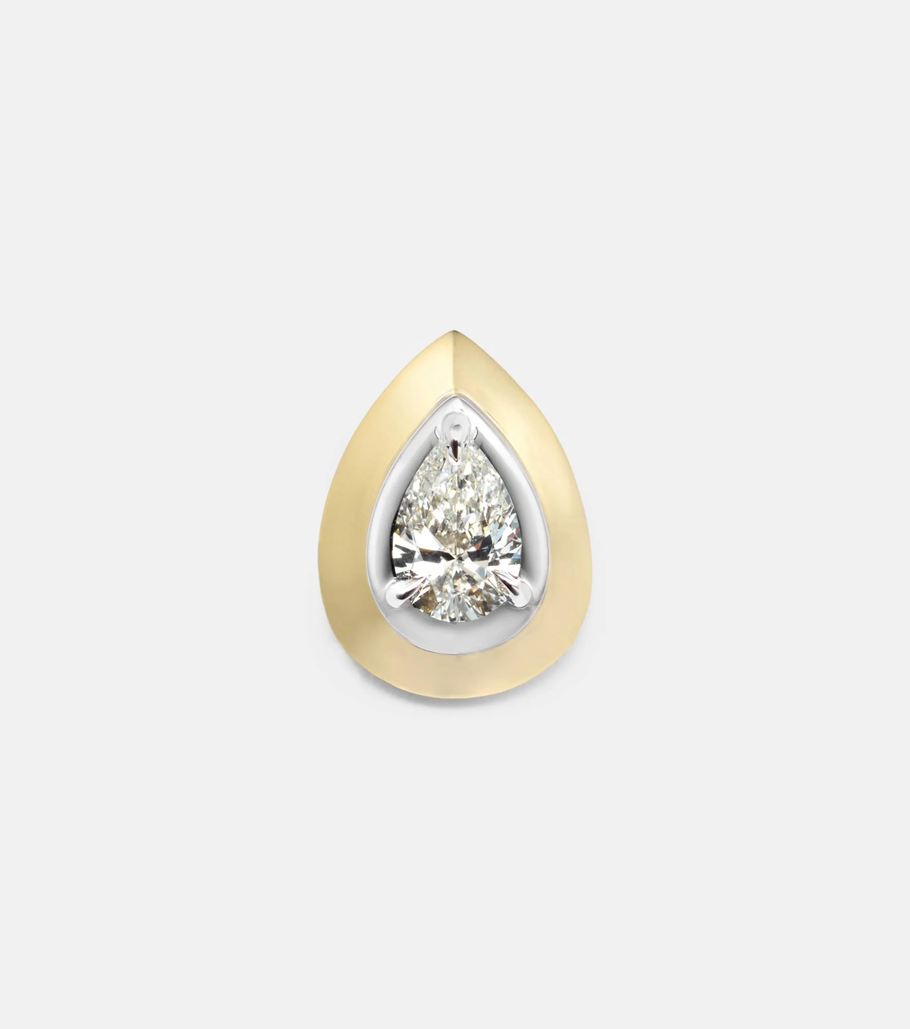 9kt gold single earring with diamond - 1