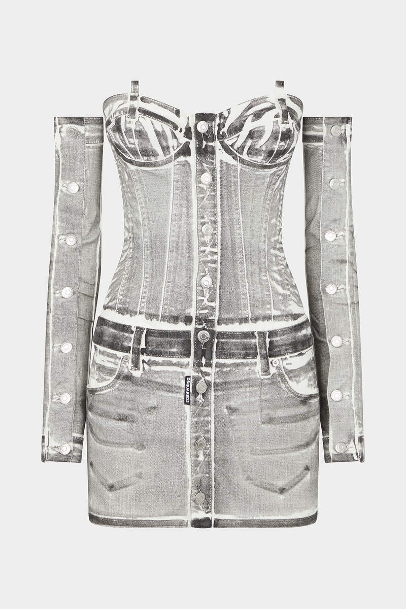 ICON WHITE COAL WASH DENIM DRESS 1