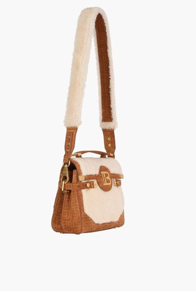Capsule After ski - Camel and ecru shearling and suede B-Buzz 23 bag 7