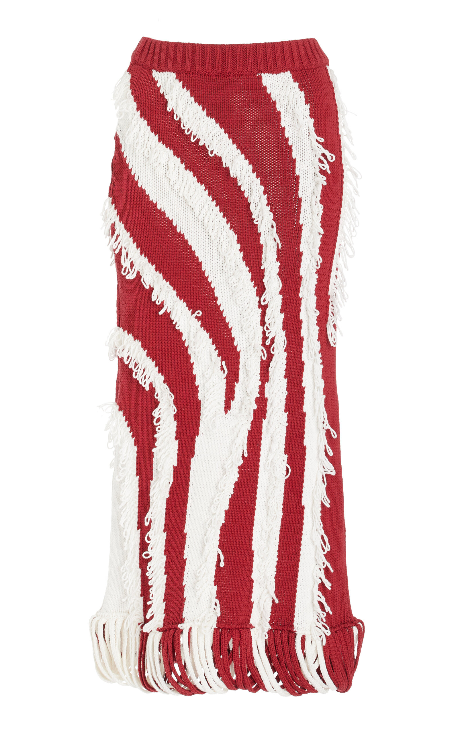 Roaring Intarsia Cotton Skirt red - 1