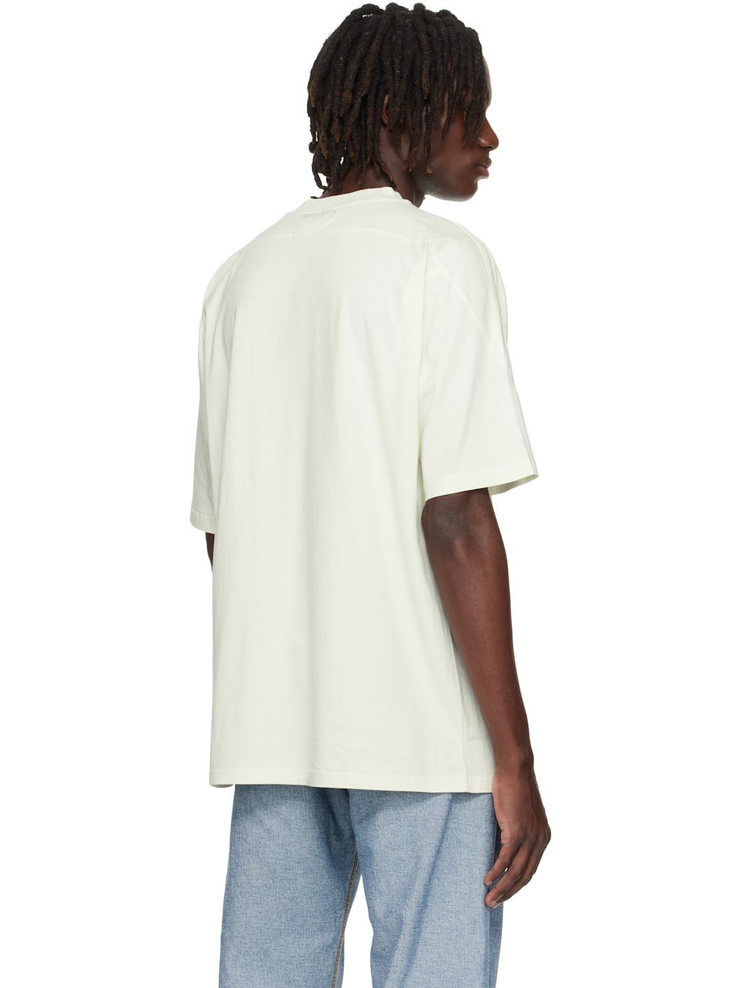 White Cut-Up V-Neck T-shirt - 3