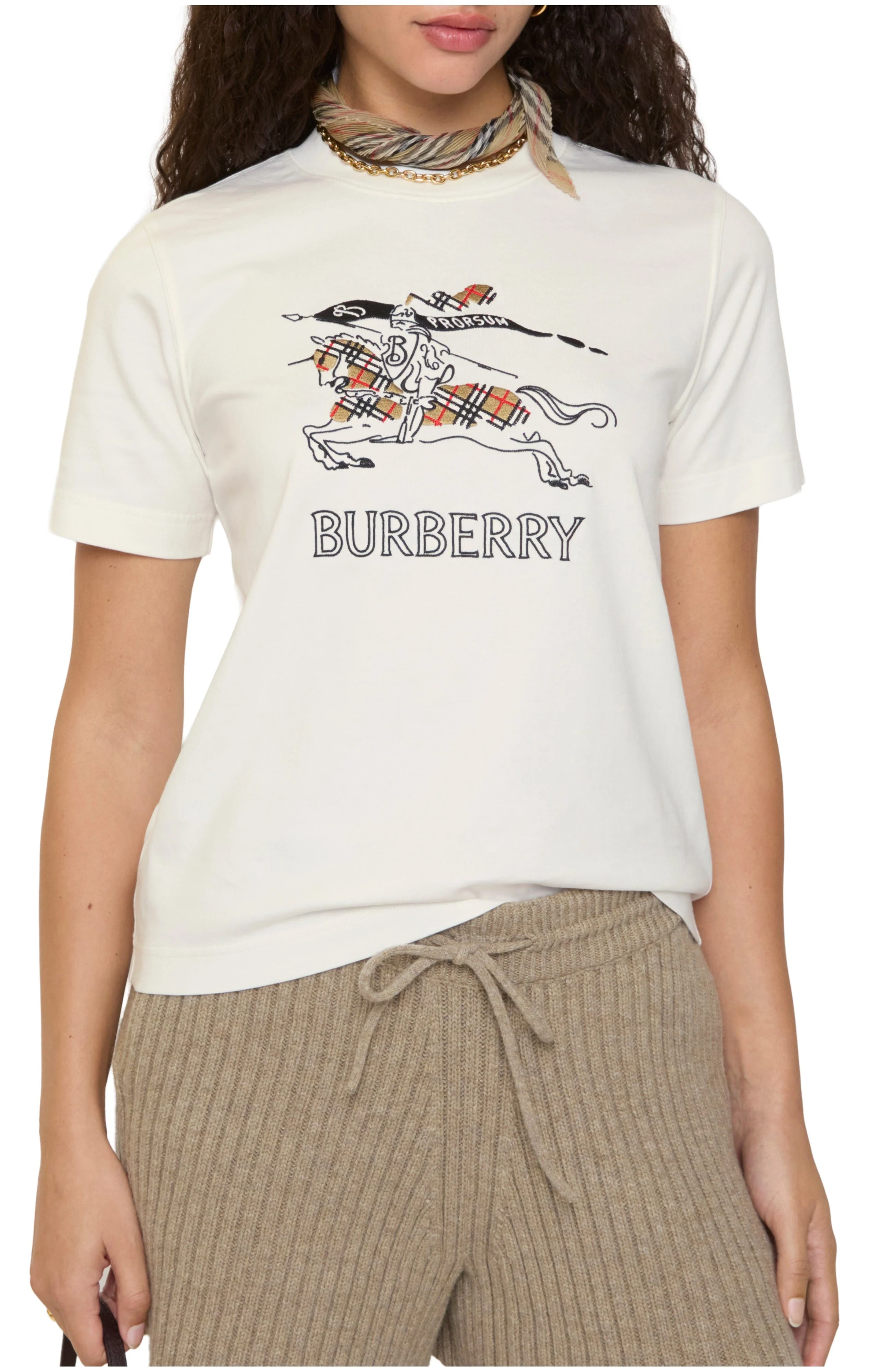 burberry EKD Sketch Cotton T-shirt in Chalk White at Nordstrom - 1