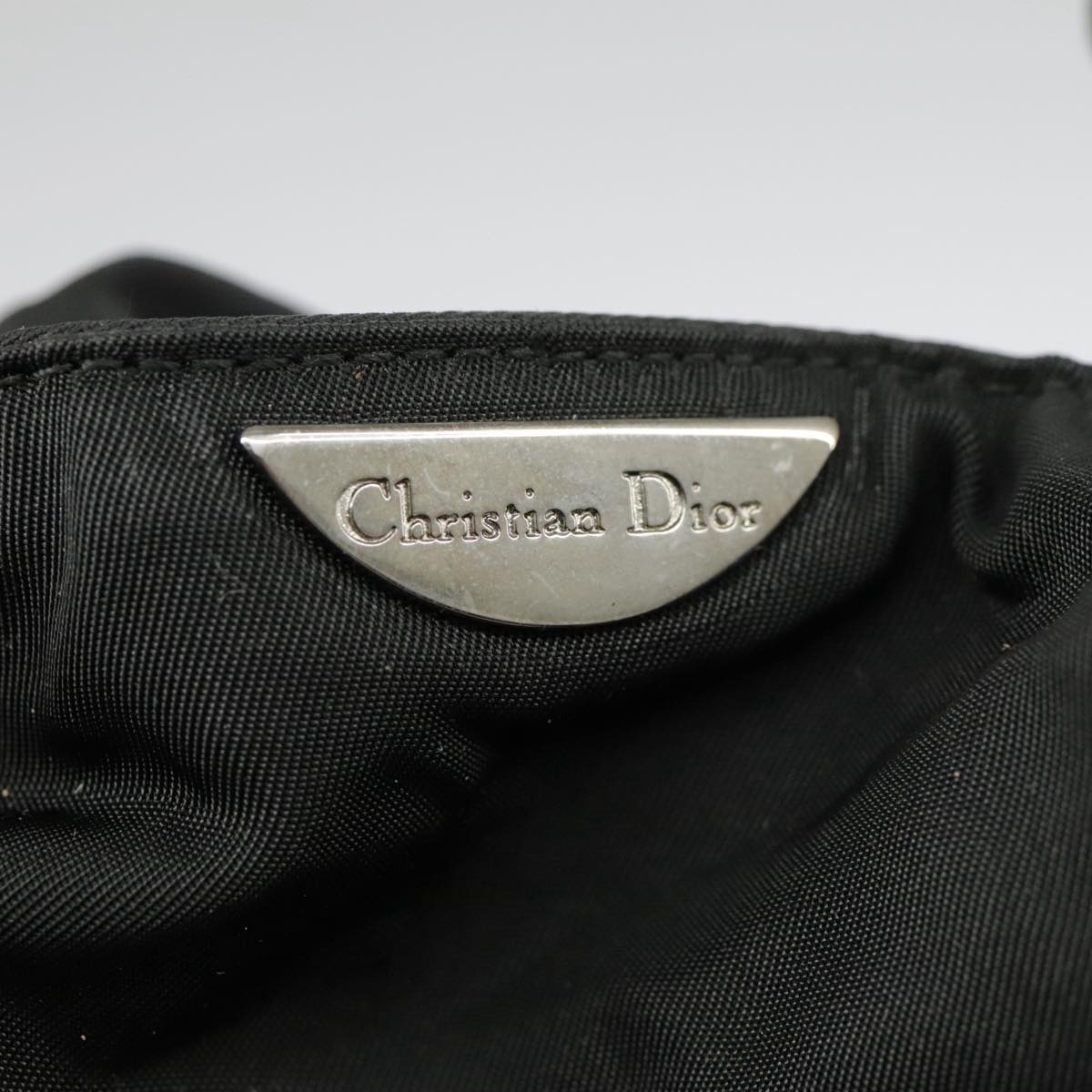 DIOR Hand Bag Nylon Black Silver - 15