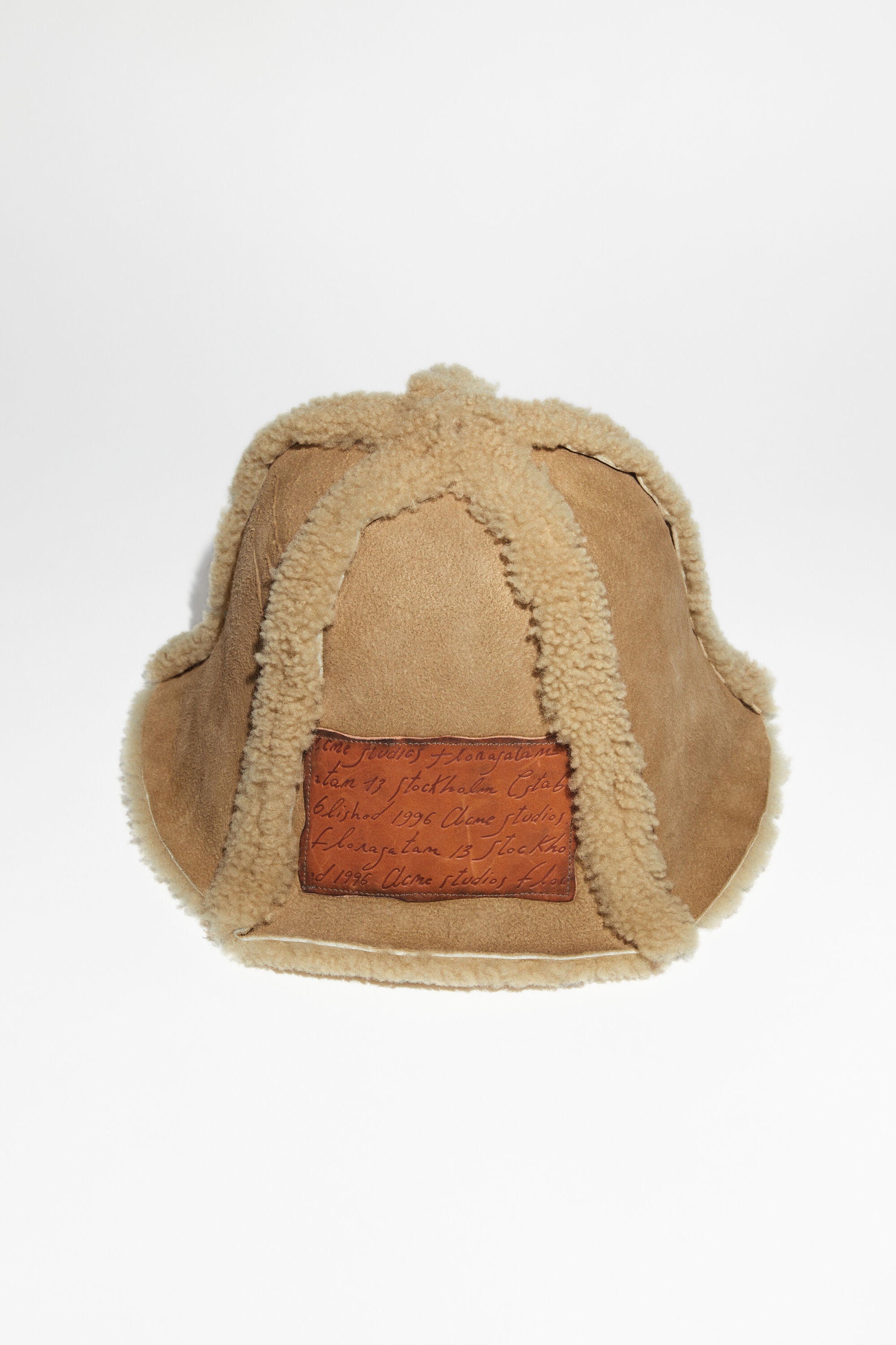 Shearling bucket hat - Camel Beige - 1