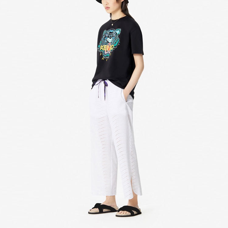 KENZO Offset Printing Tiger Head Pattern Short Sleeve Black T-Shirt FA52TS9594YA-99 - 5