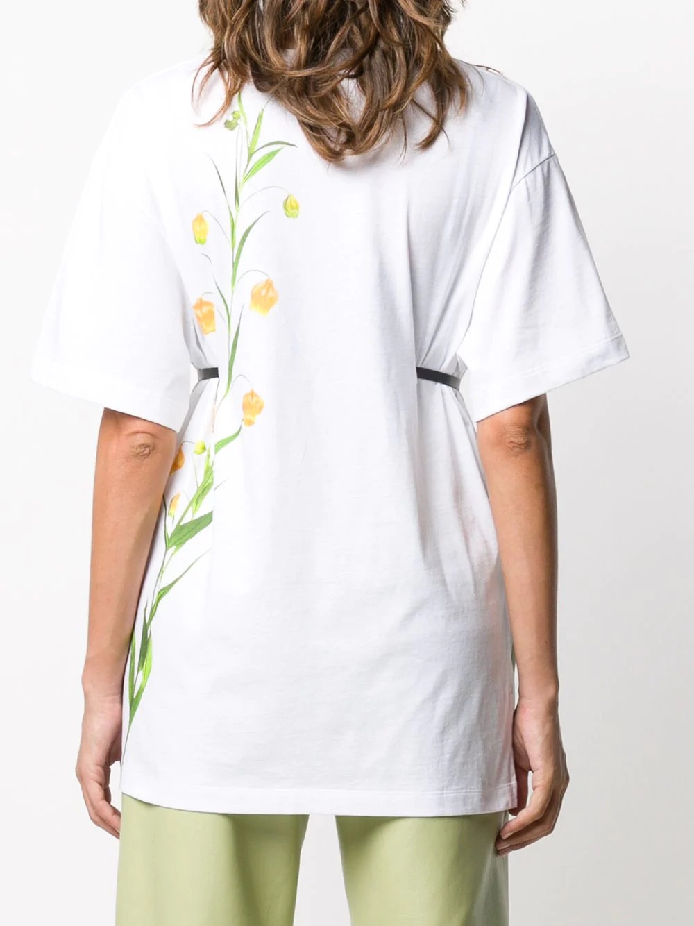 flower print cotton T-shirt  - 4