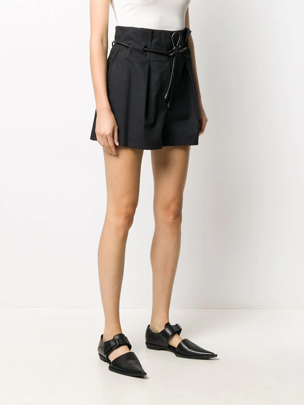 paperbag-waist mini shorts - 3
