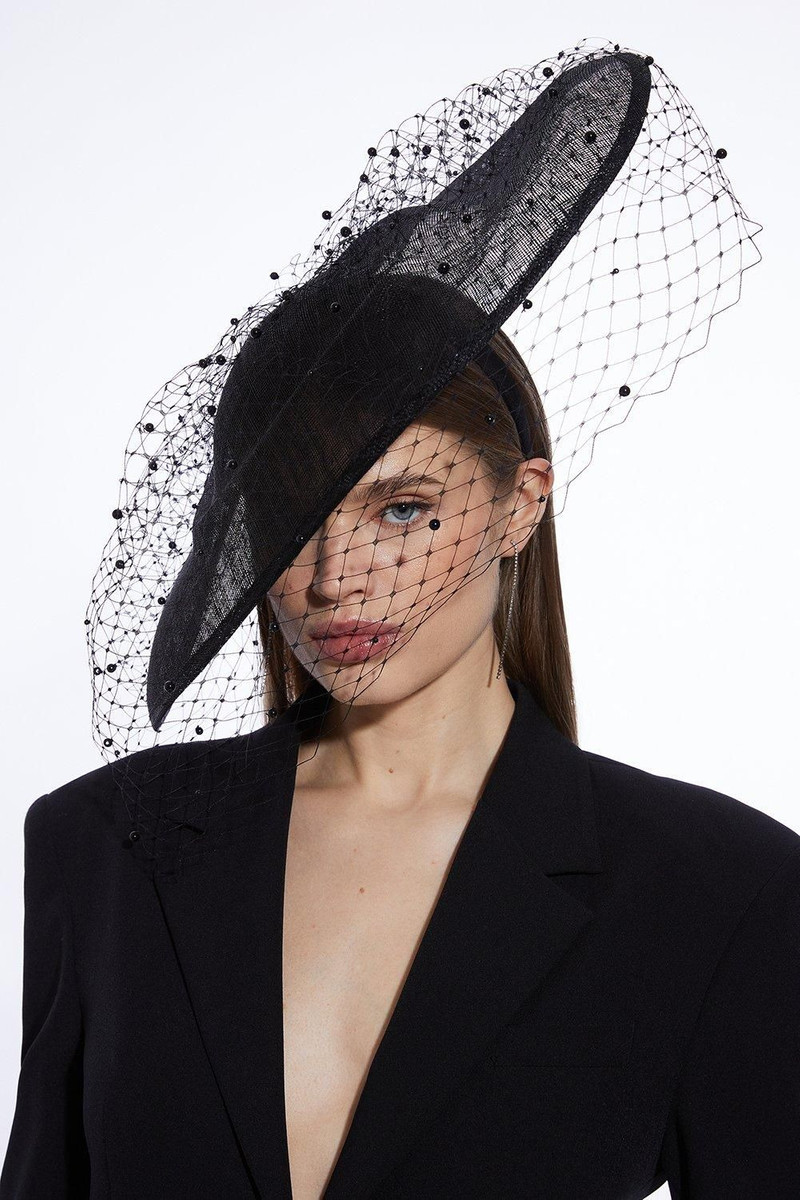 Pearl Detail Mesh Fascinator 1