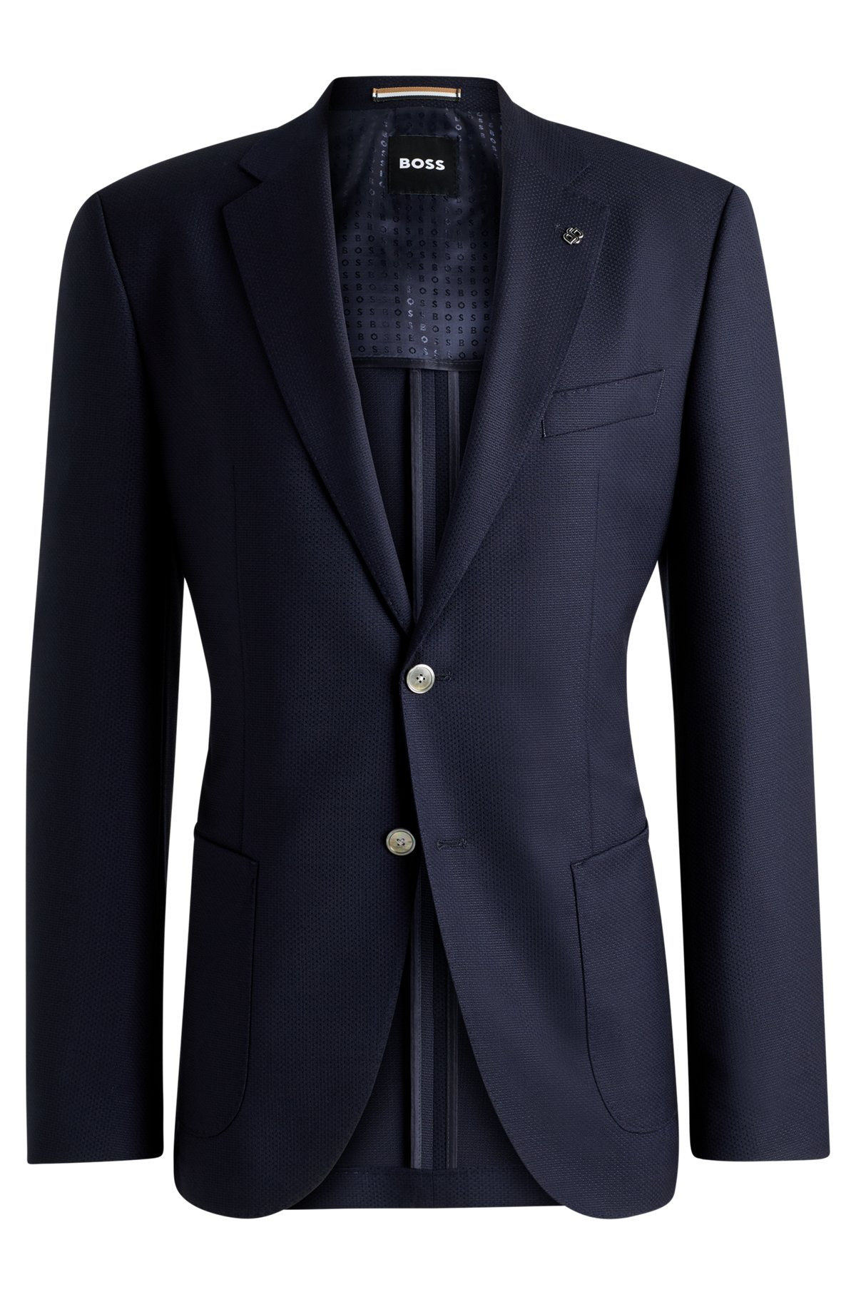 REGULAR-FIT SUIT JACKET IN MICRO-PATTERNED VIRGIN WOOL - 1