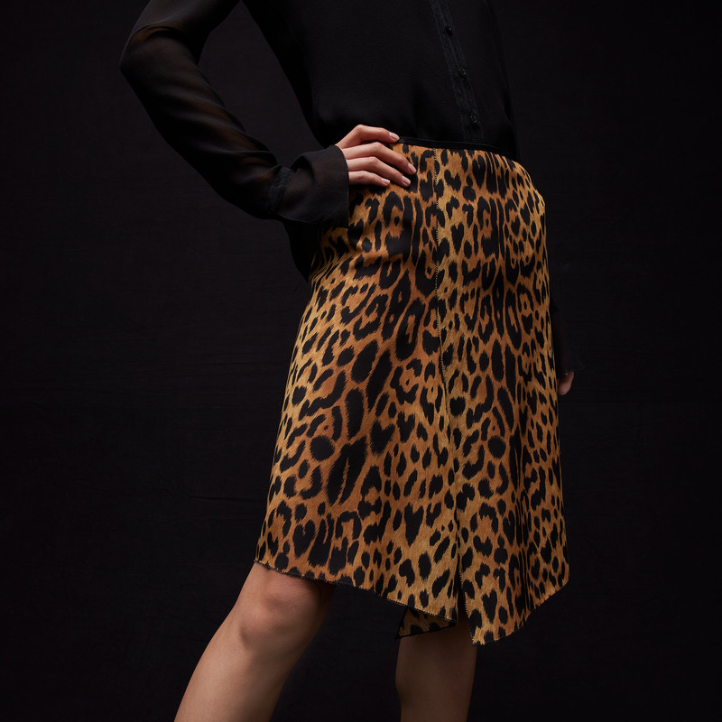 Printed silk crêpe de chine skirt 5
