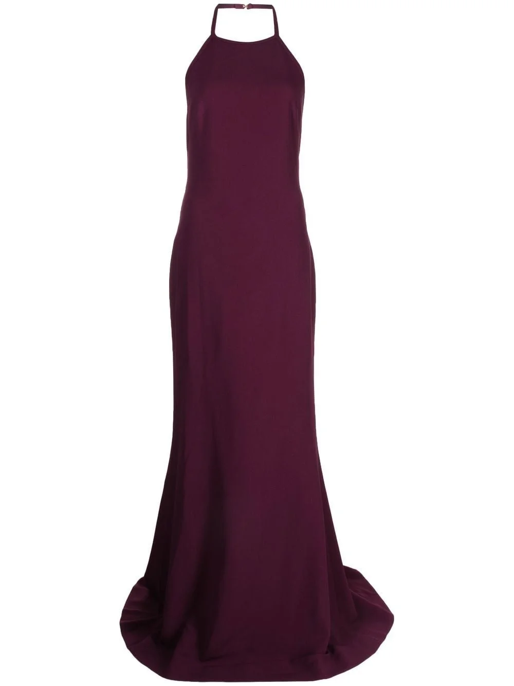 silk crepe halterneck gown - 1