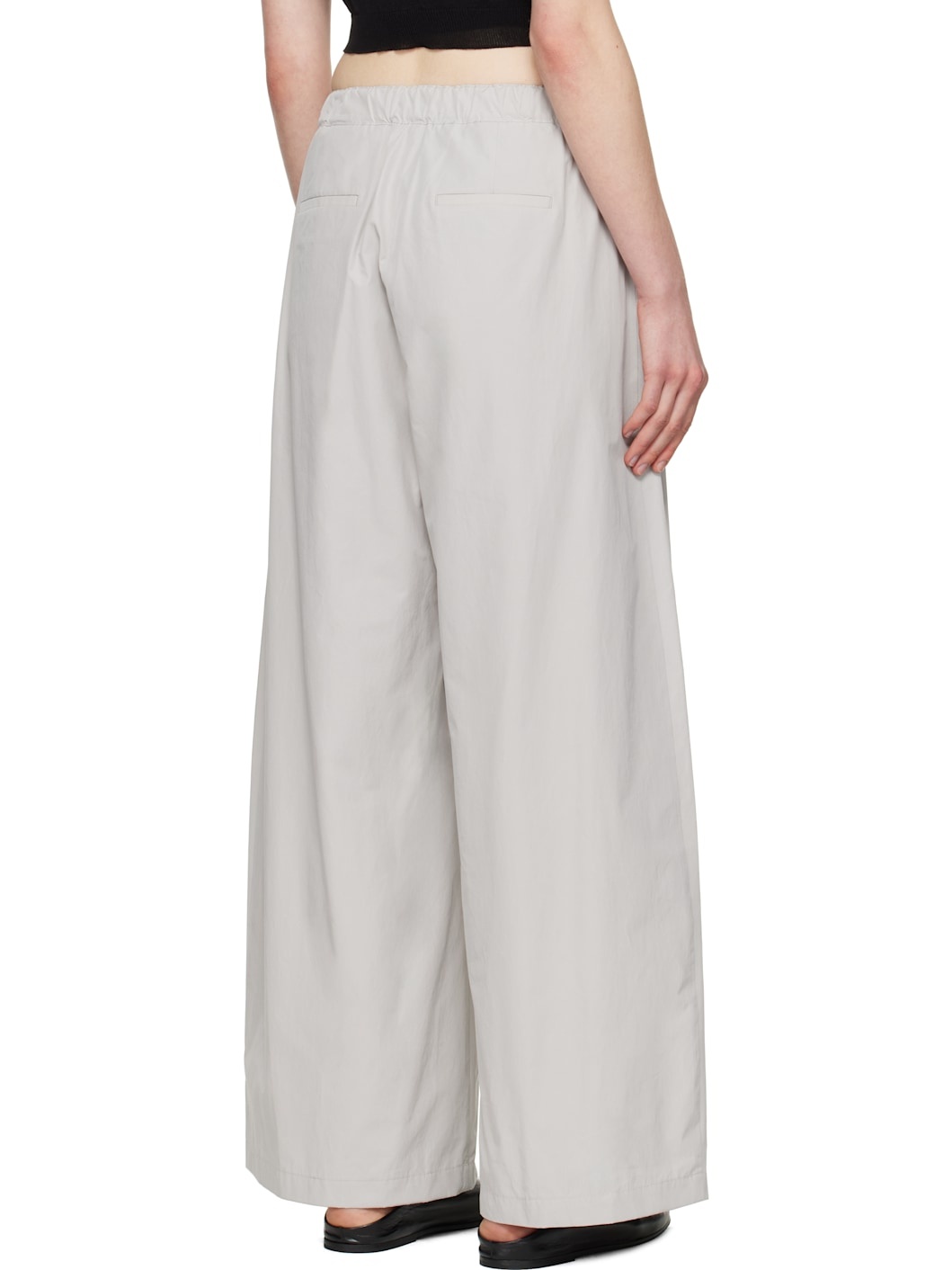 Gray Three Tuck Banding Trousers - 3