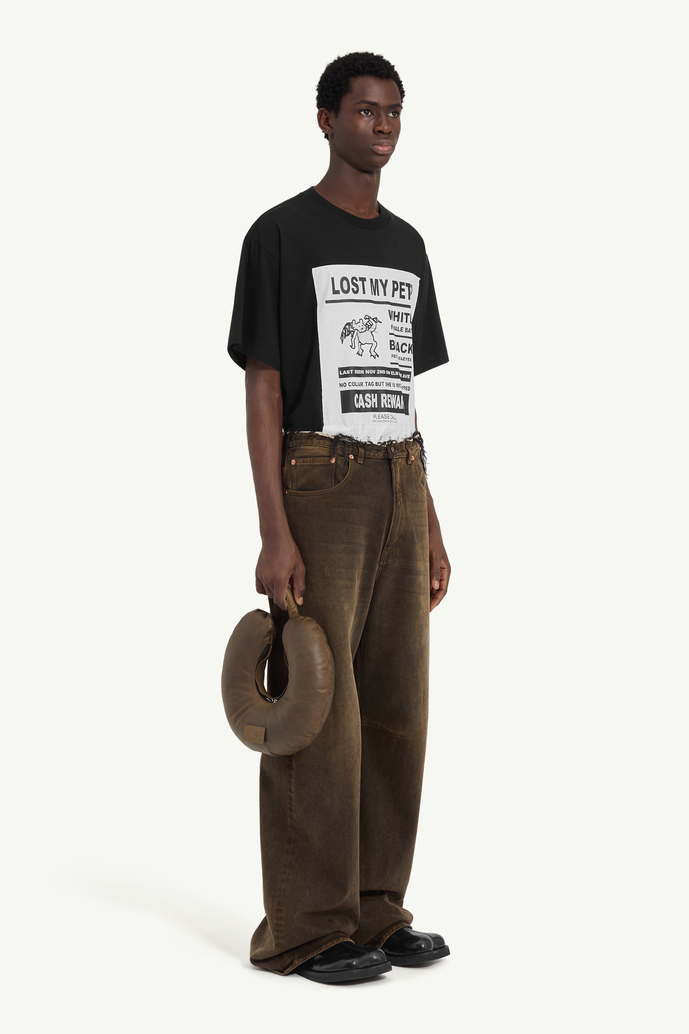 Wide leg denim trousers - 3