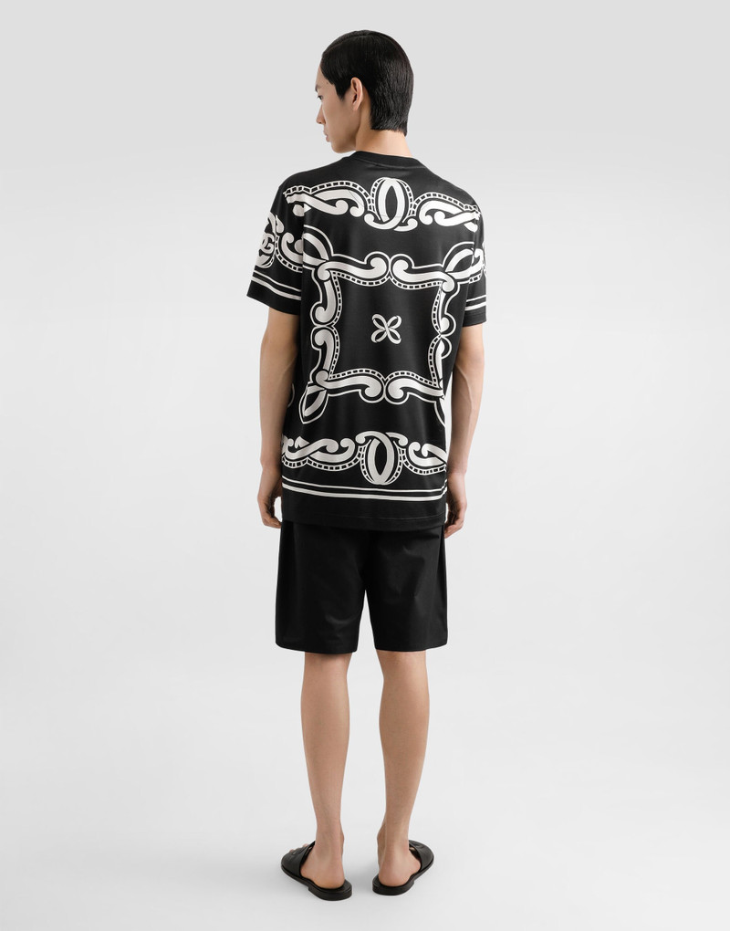 Silk T-shirt with bandanna print 3