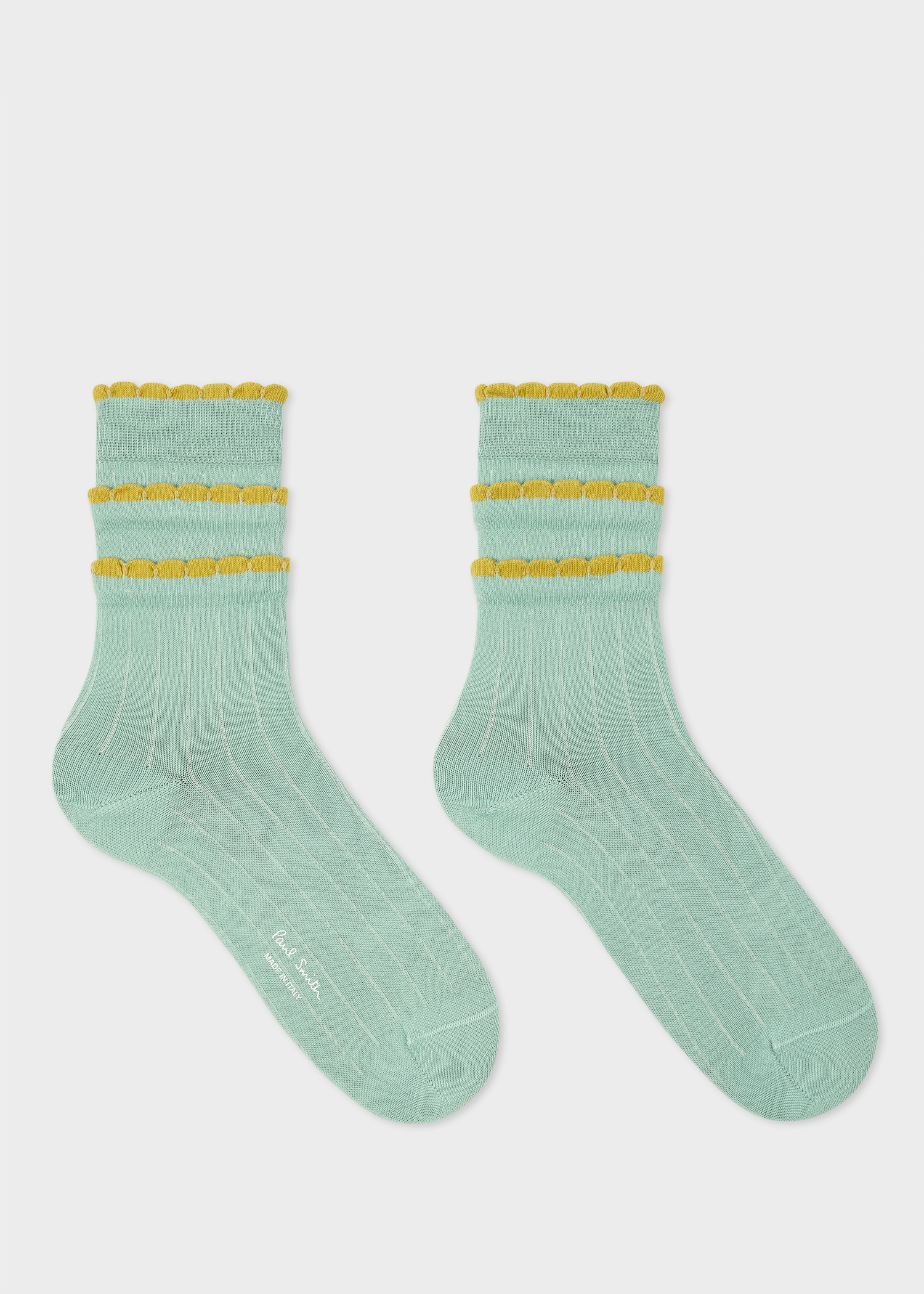 Women's Duck Egg Blue Ruffle Socks - 2