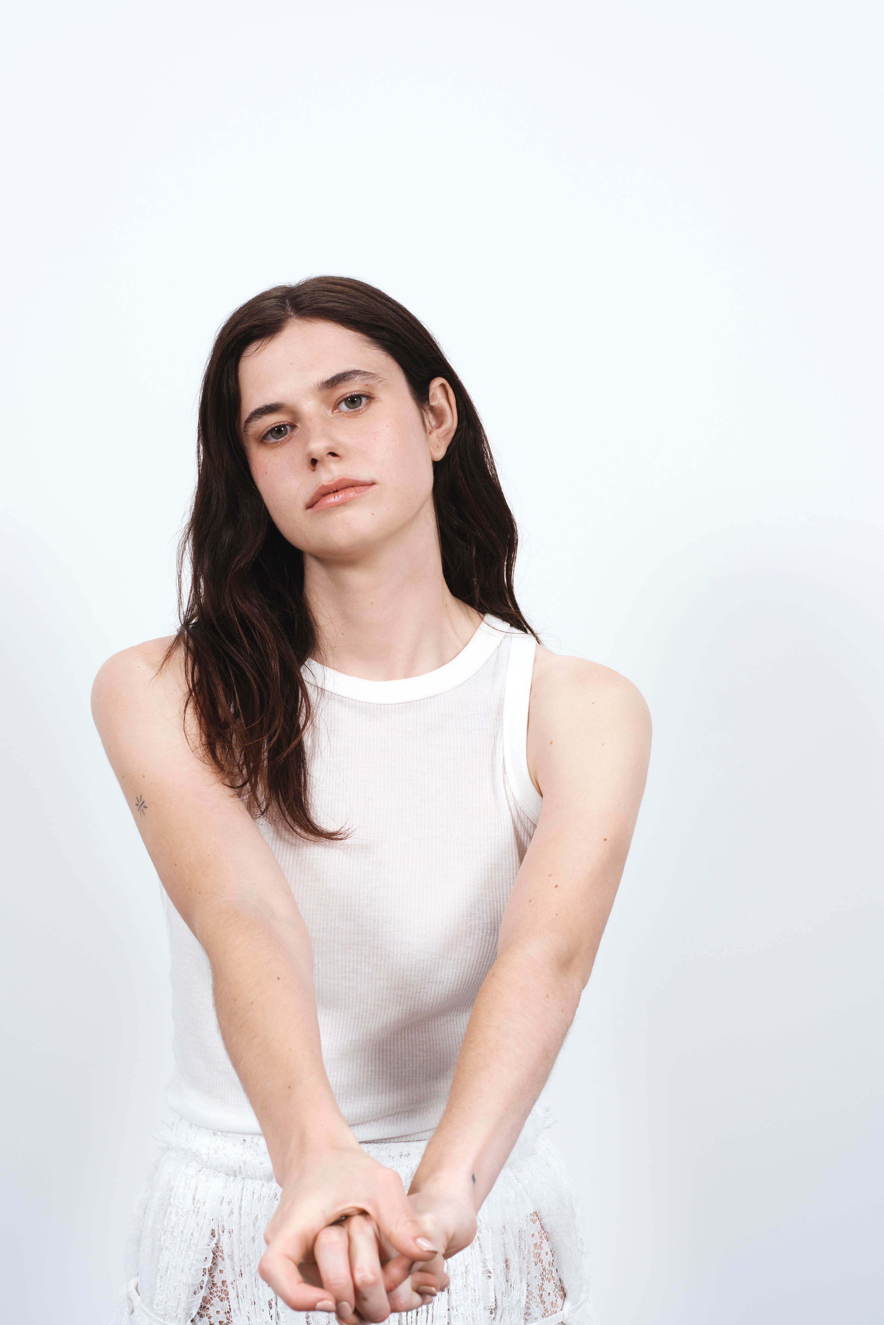 SHEER CAMI VEST TOP IN OFF-WHITE - 5