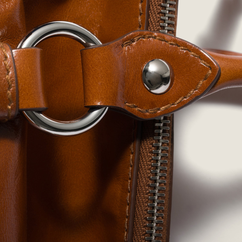 Shiny leather top-handle bag 5