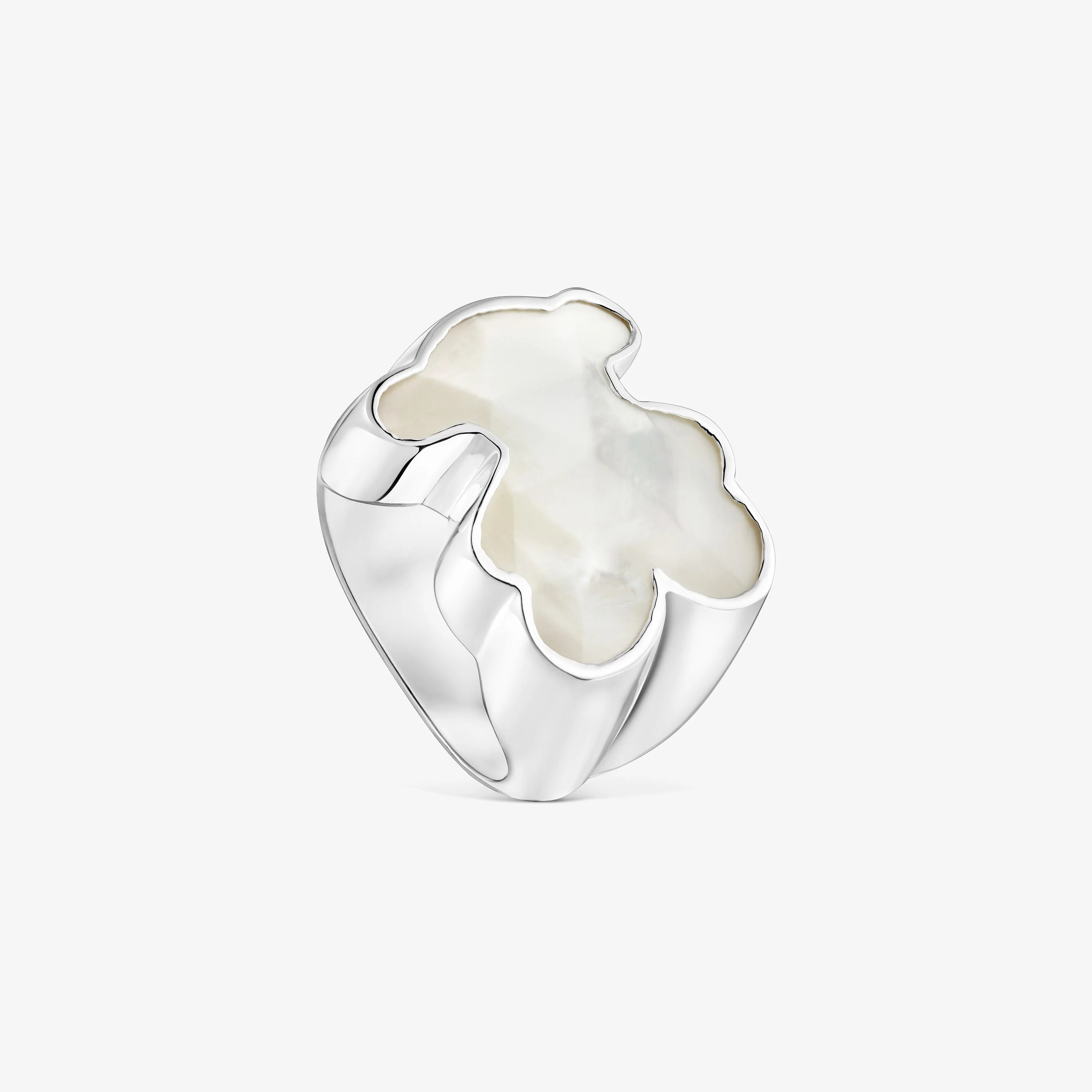 Silver Signet ring with mother-of-pearl bear motif TOUS Icon Color - 1
