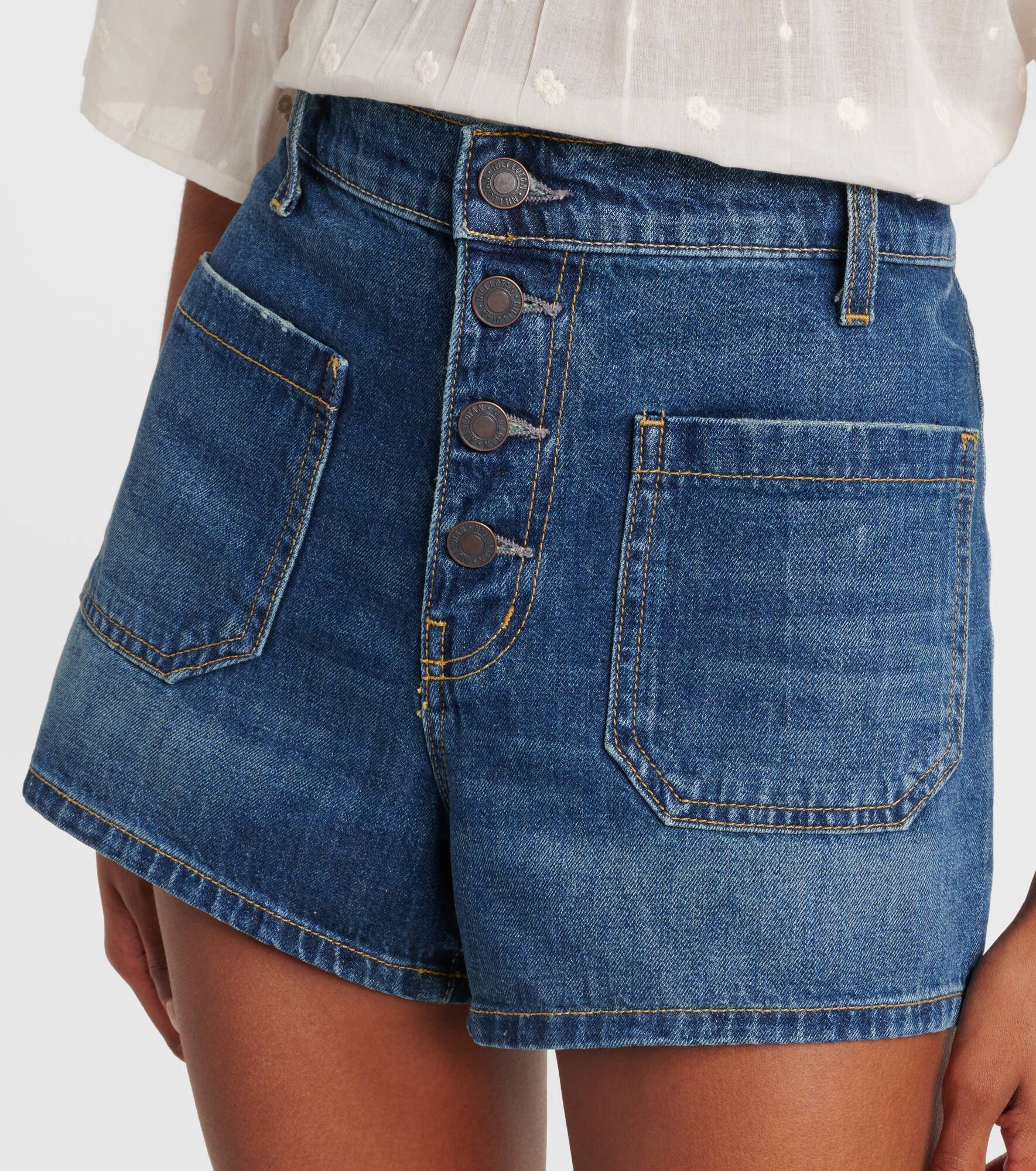 Harley high-rise denim shorts - 4
