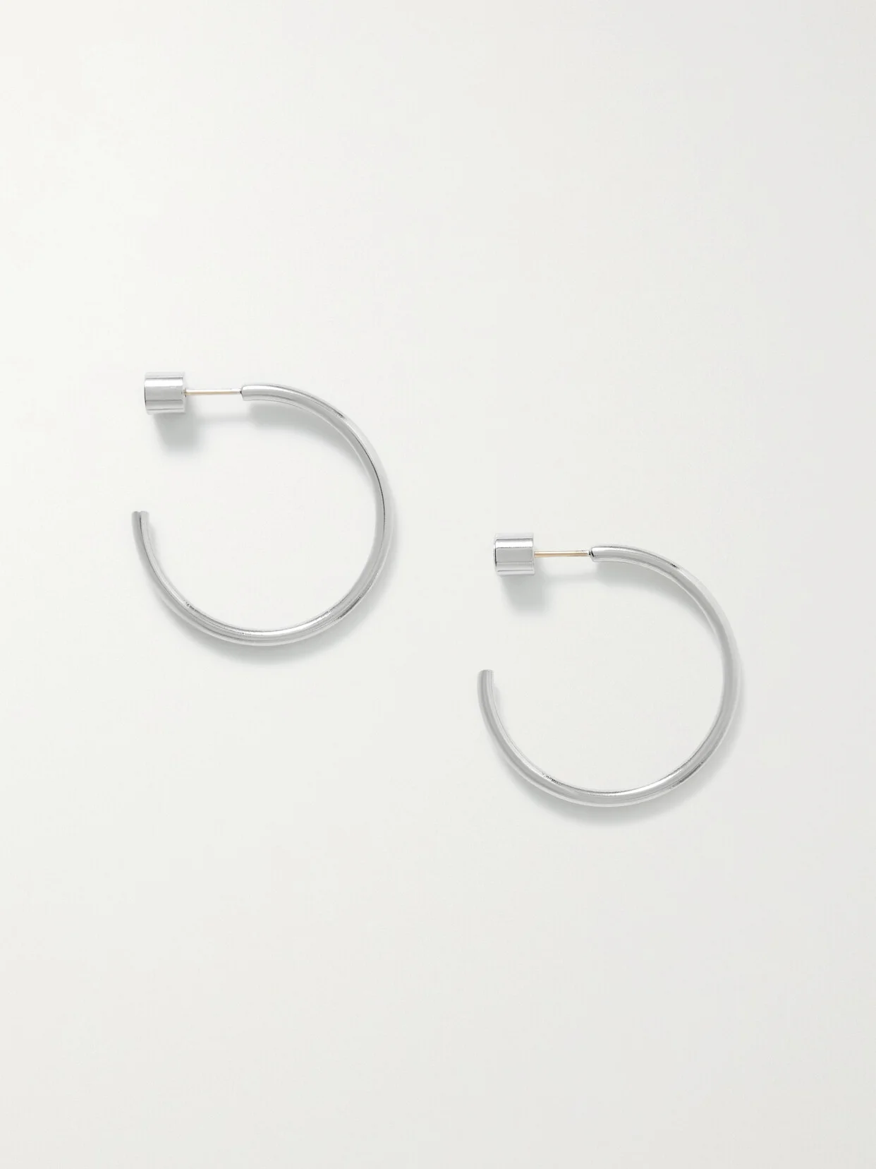 Mini Thread Silver-plated Hoop Earrings - 1