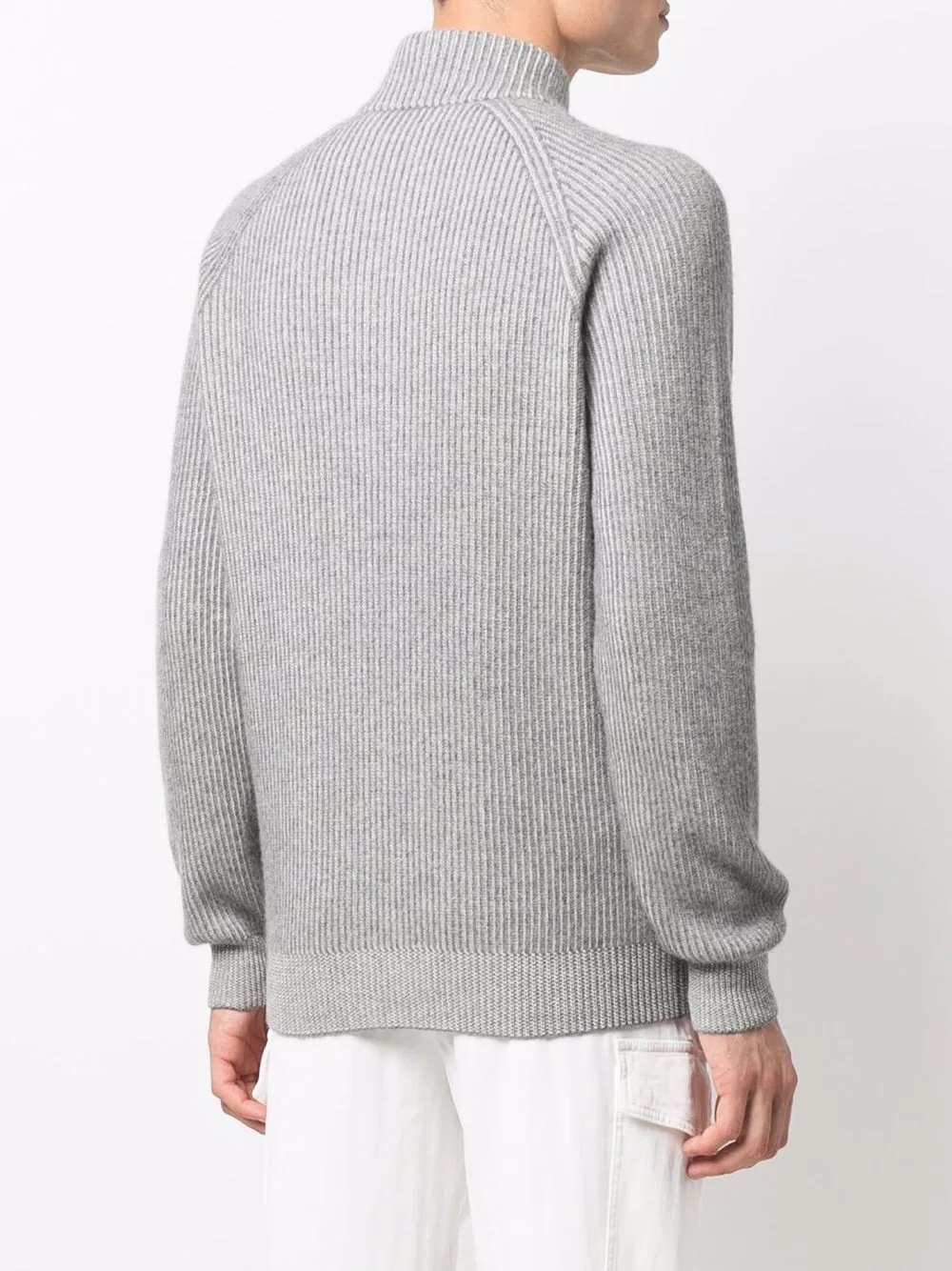 zip-up  knitted cashmere jumper - 4