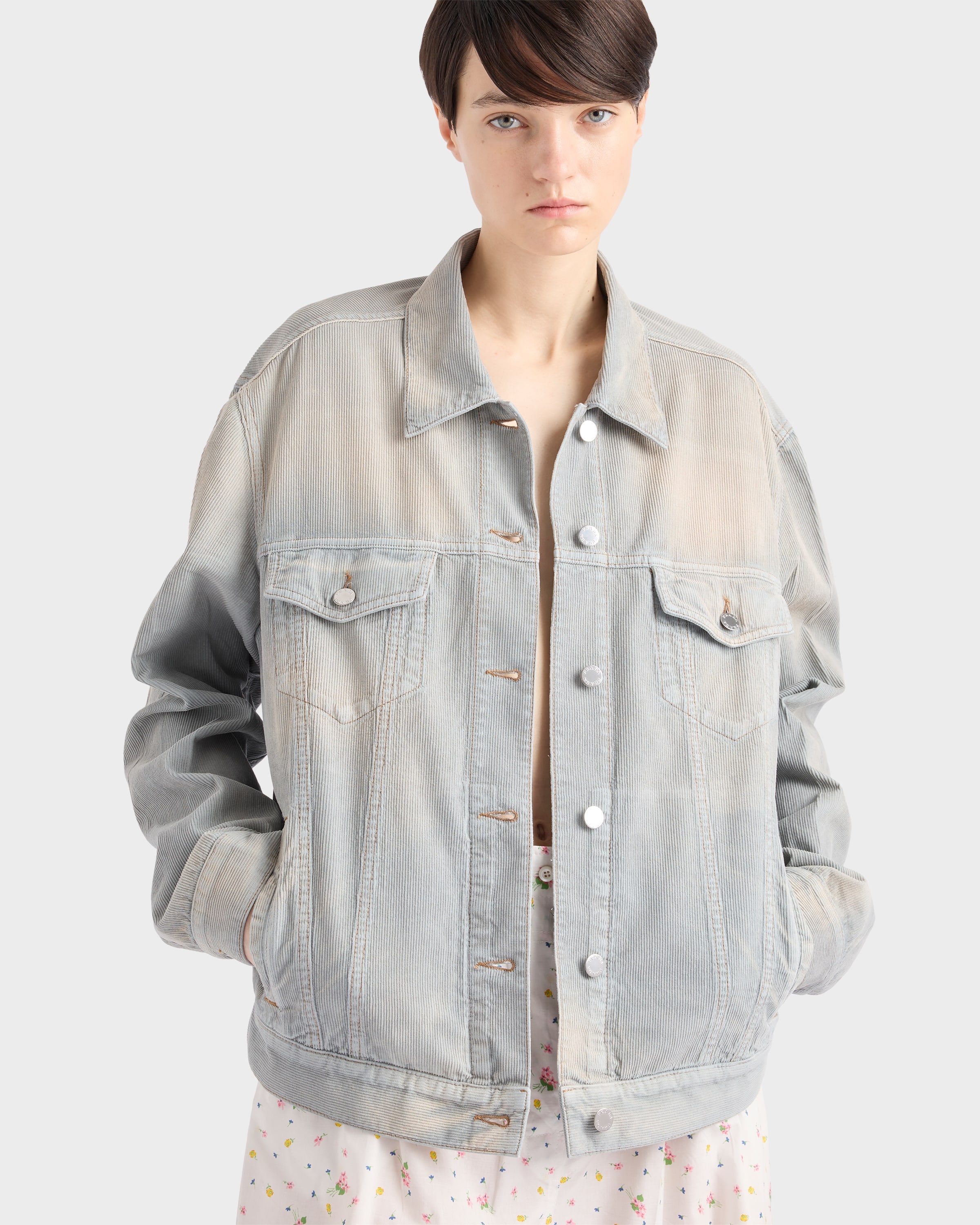 Corduroy blouson jacket - 3