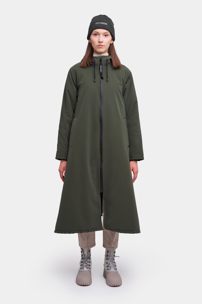 Stutterheim Mosebacke Long Winter Suede Dark Green Dark Green outlook