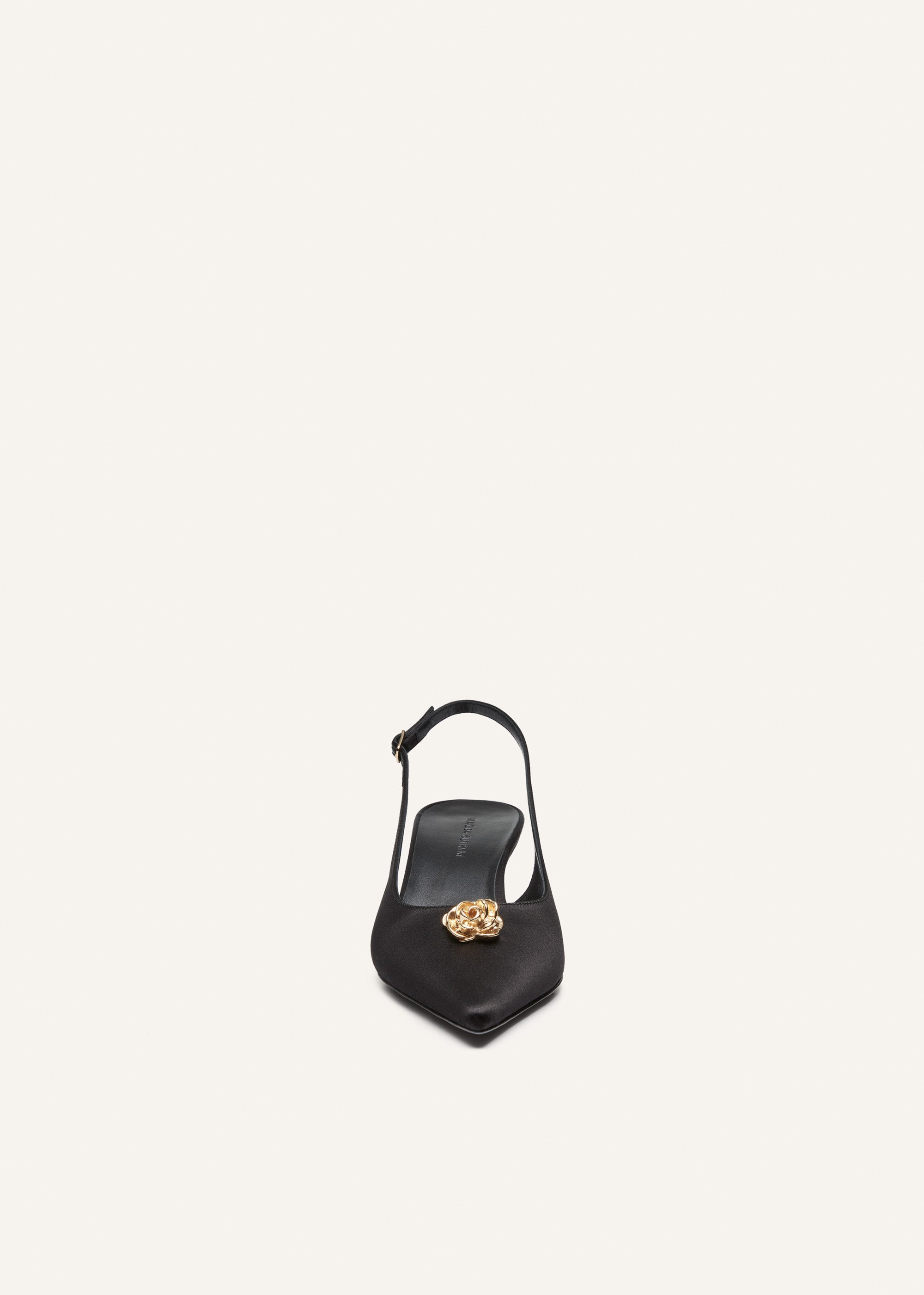 Slingback rosette kitten heels in gold rose - 3