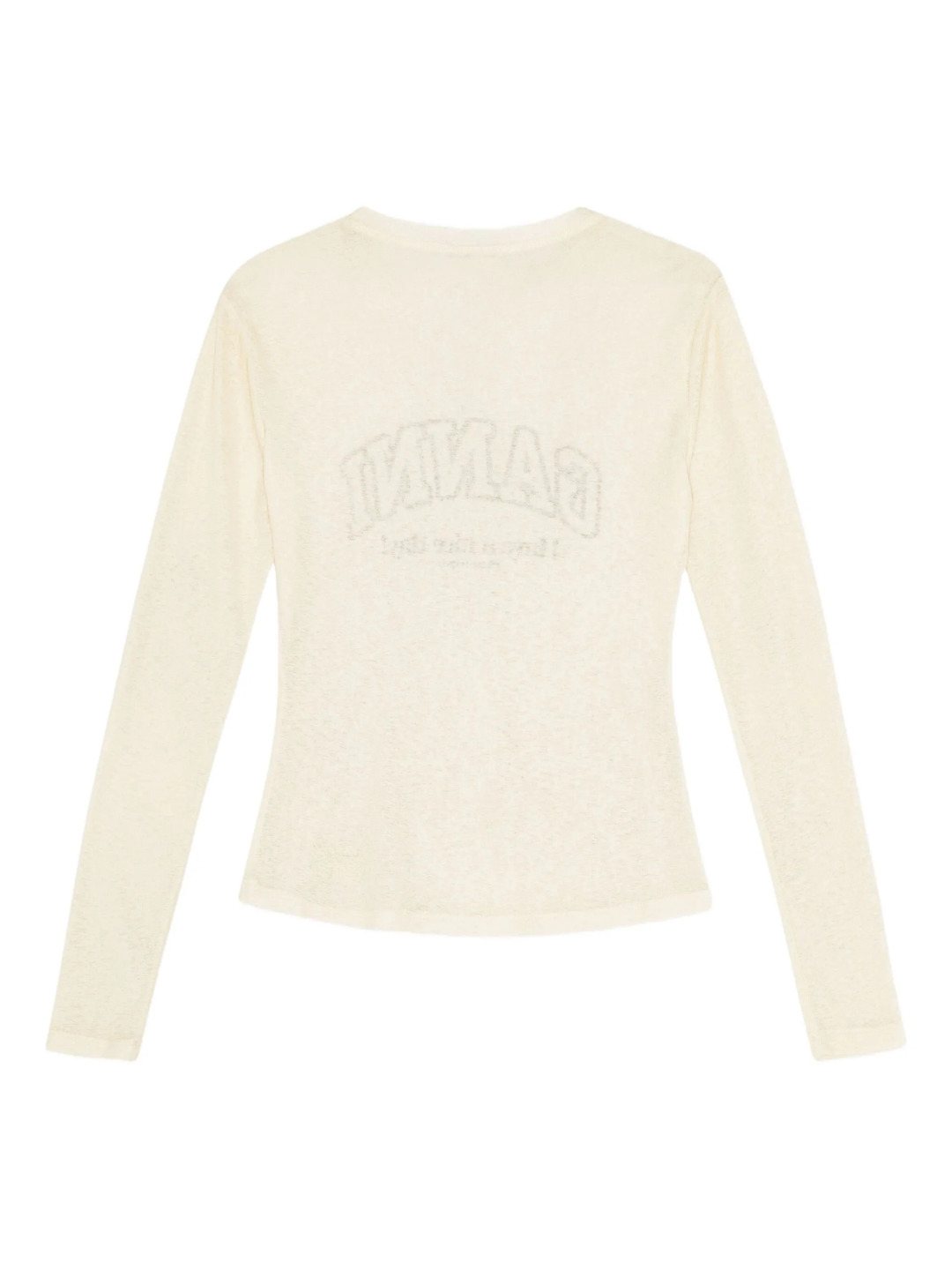 Printed Marl Mesh Long Sleeve Top - 6