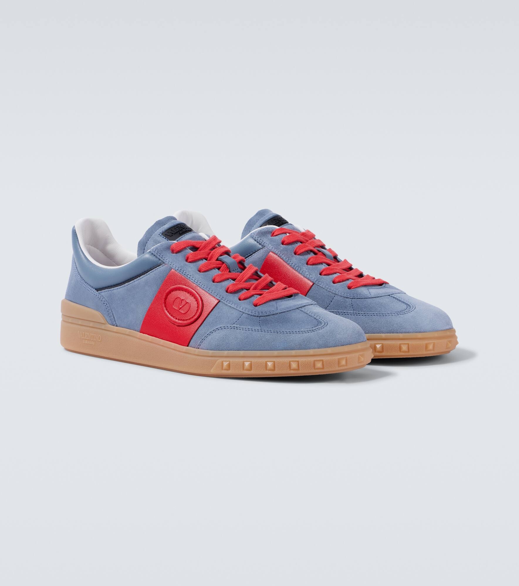 Upvillage leather-trimmed suede sneakers - 5