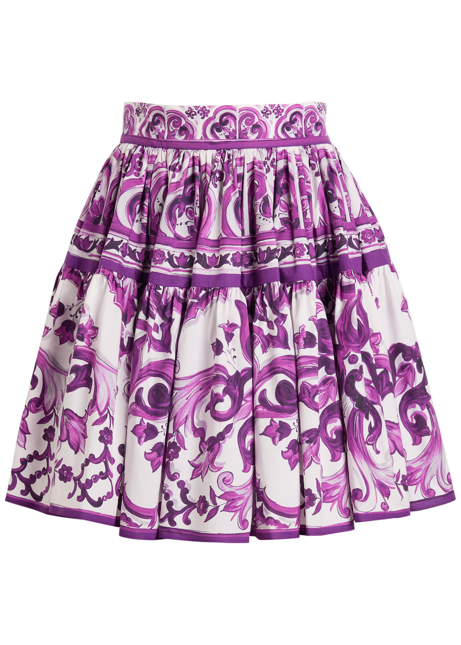 Dolce & Gabbana Printed Cotton-poplin Mini Skirt - 1