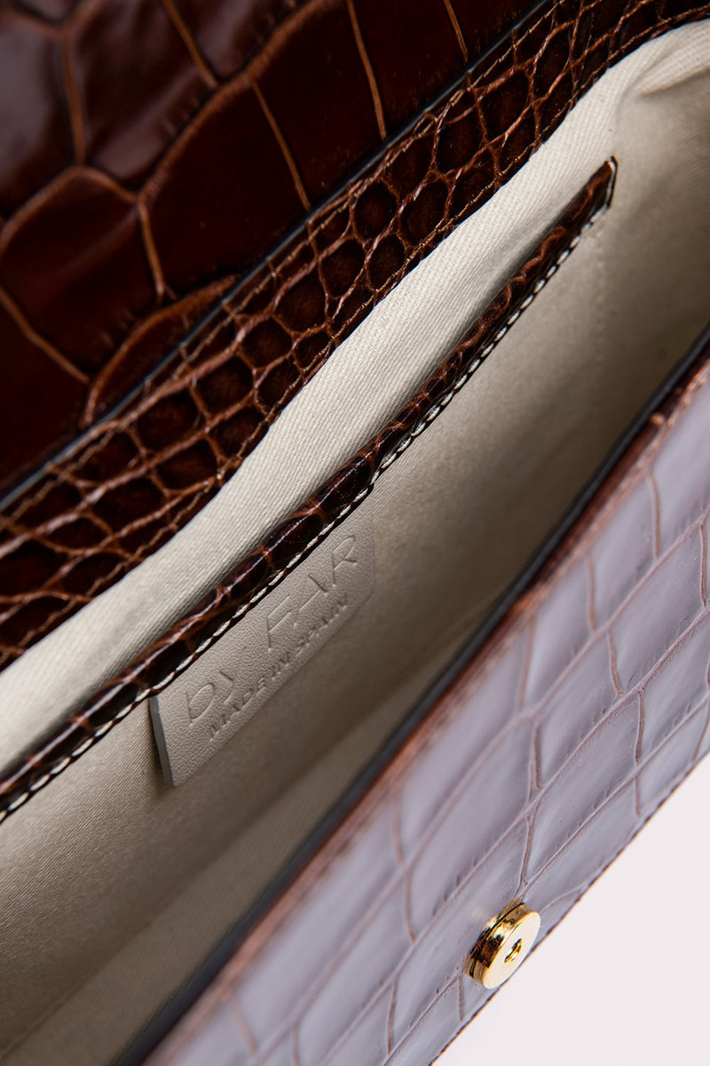 Miranda Nutella Croco Embossed Leather 5