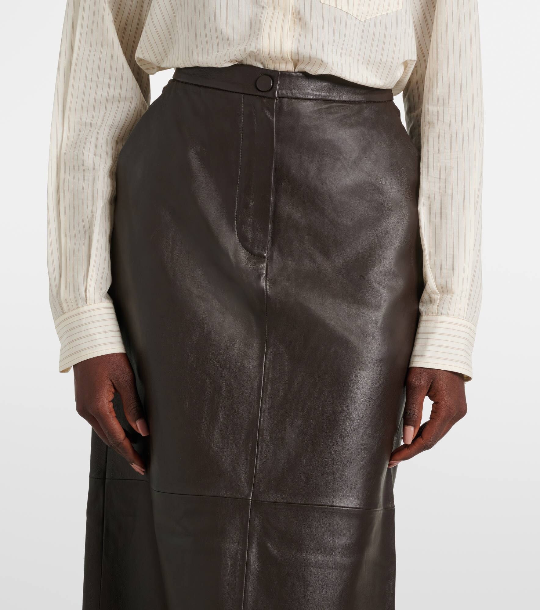 Leather midi skirt - 4