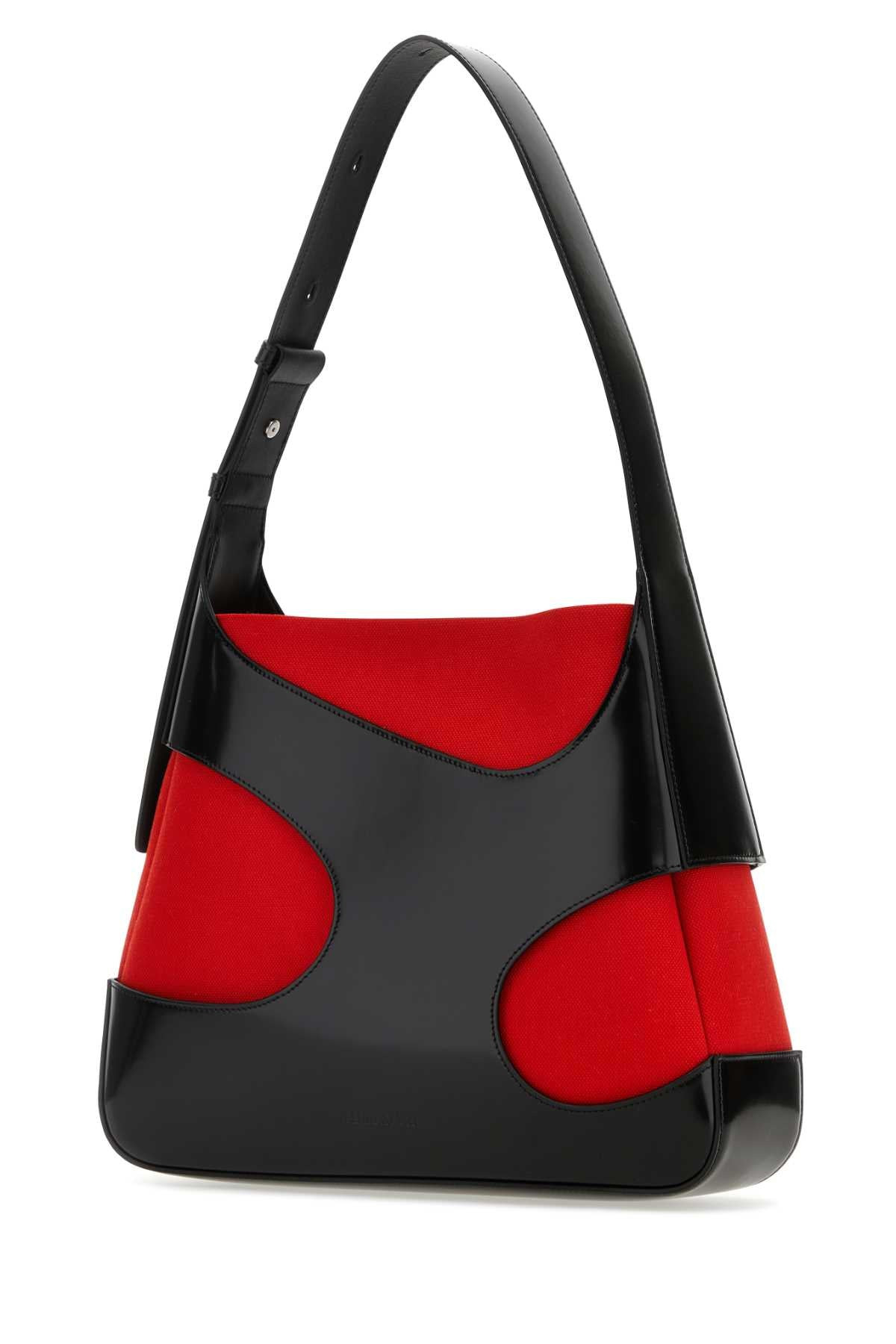 Salvatore Ferragamo Women Two-Tone Leather And Canvas Cut Out L Shoulder Bag - 2