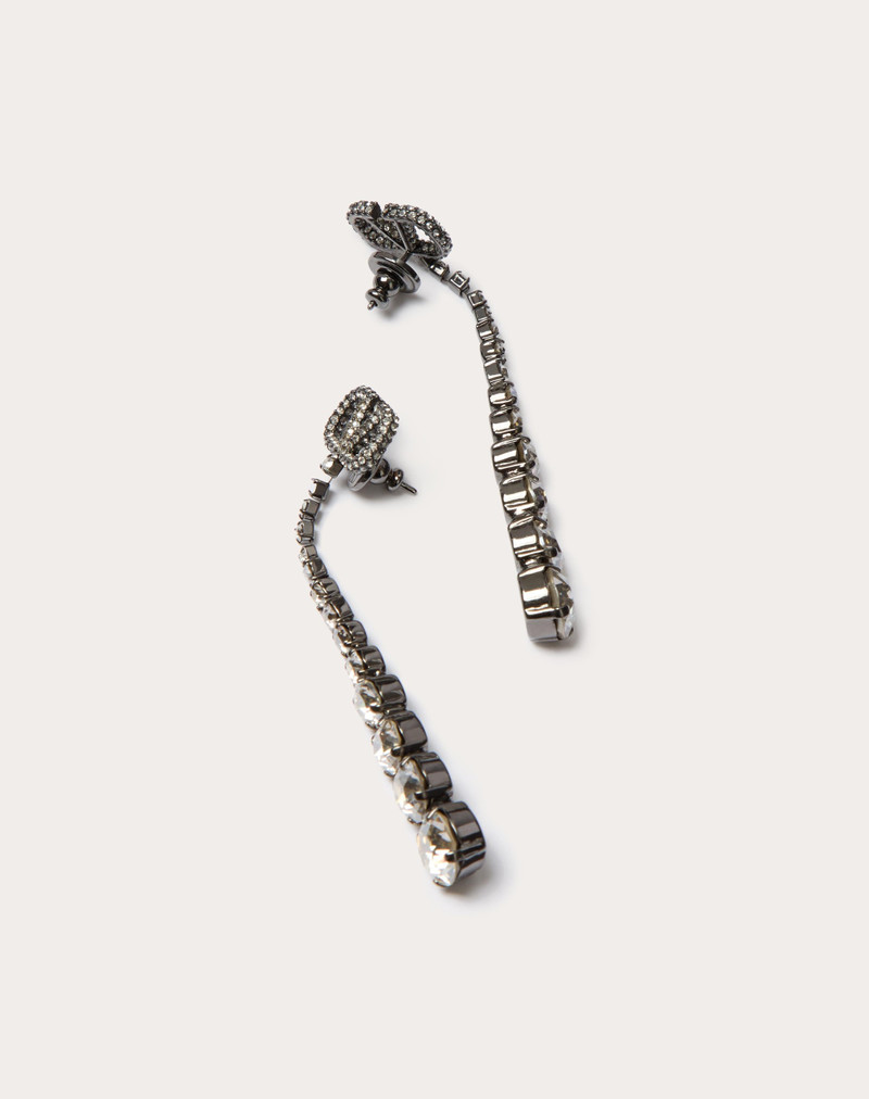 VLOGO SIGNATURE METAL AND SWAROVSKI® CRYSTAL EARRINGS 3