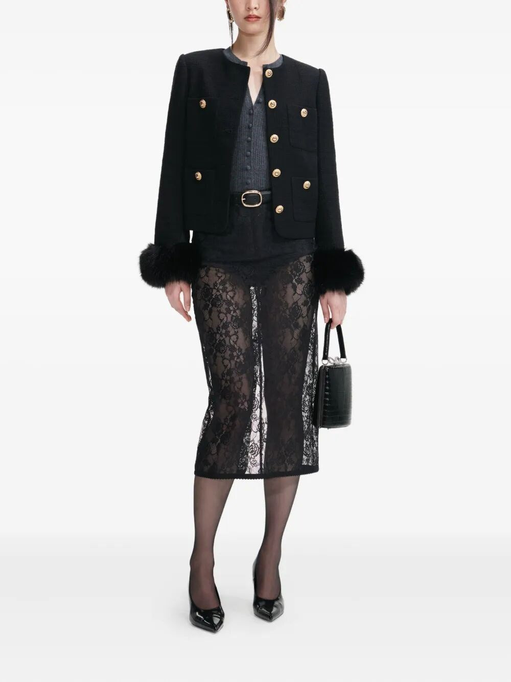 Boucle Fur Cuff Jacket - 2