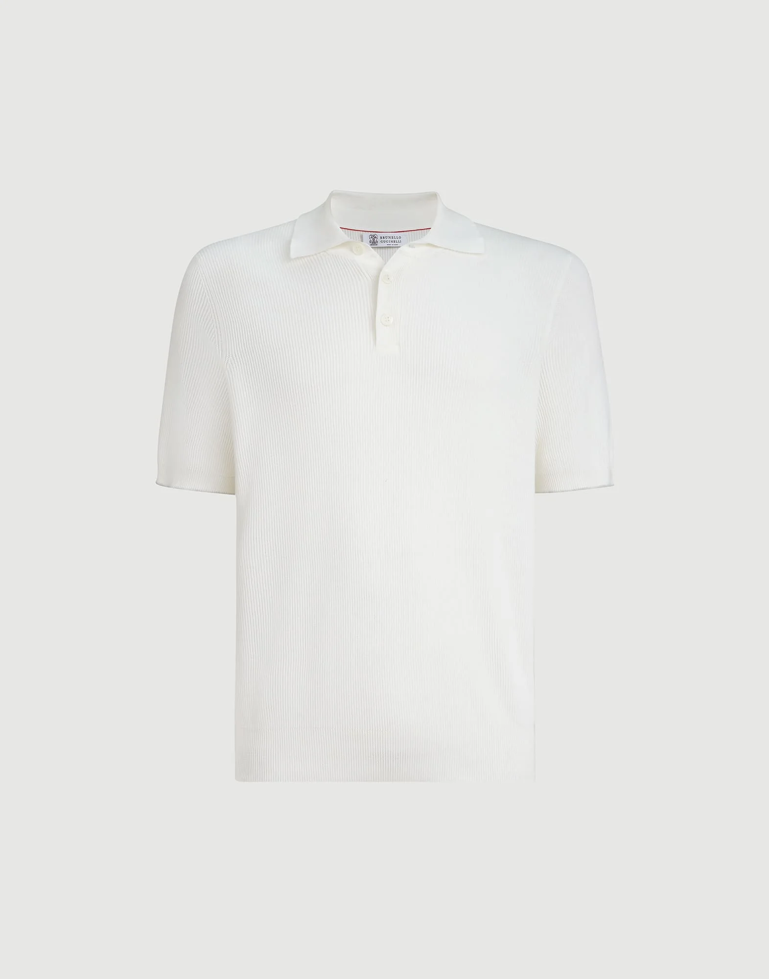 Cotton English rib knit polo shirt - 1