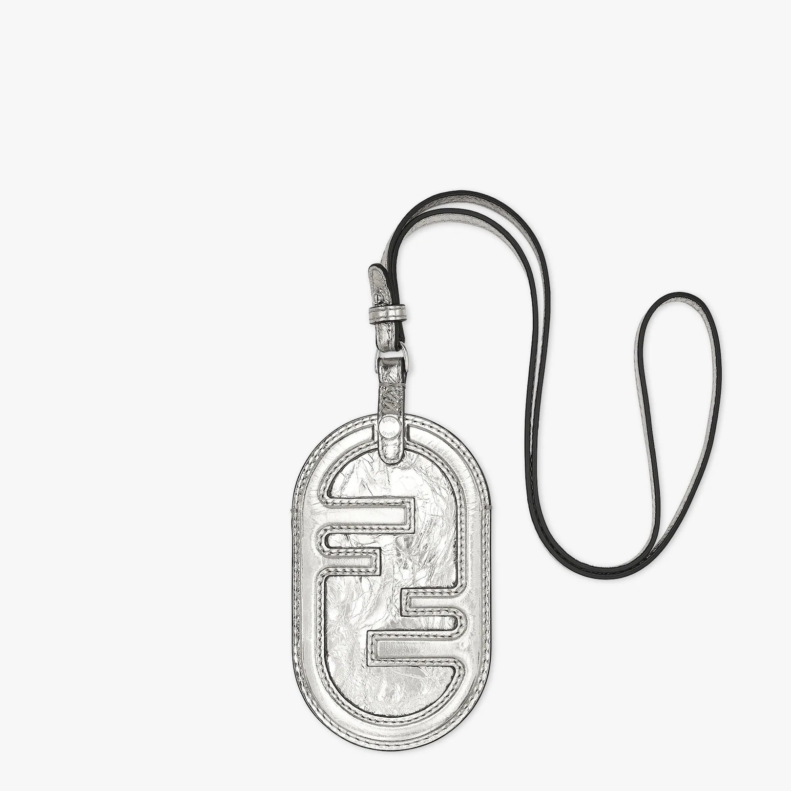 Silver leather name badge - 1