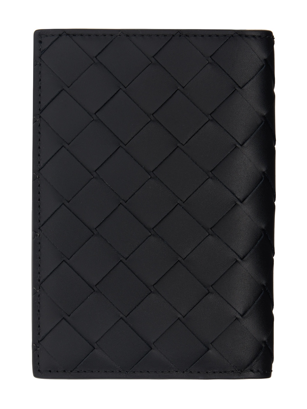 Black Intrecciato Medium Bi-Fold Wallet - 2
