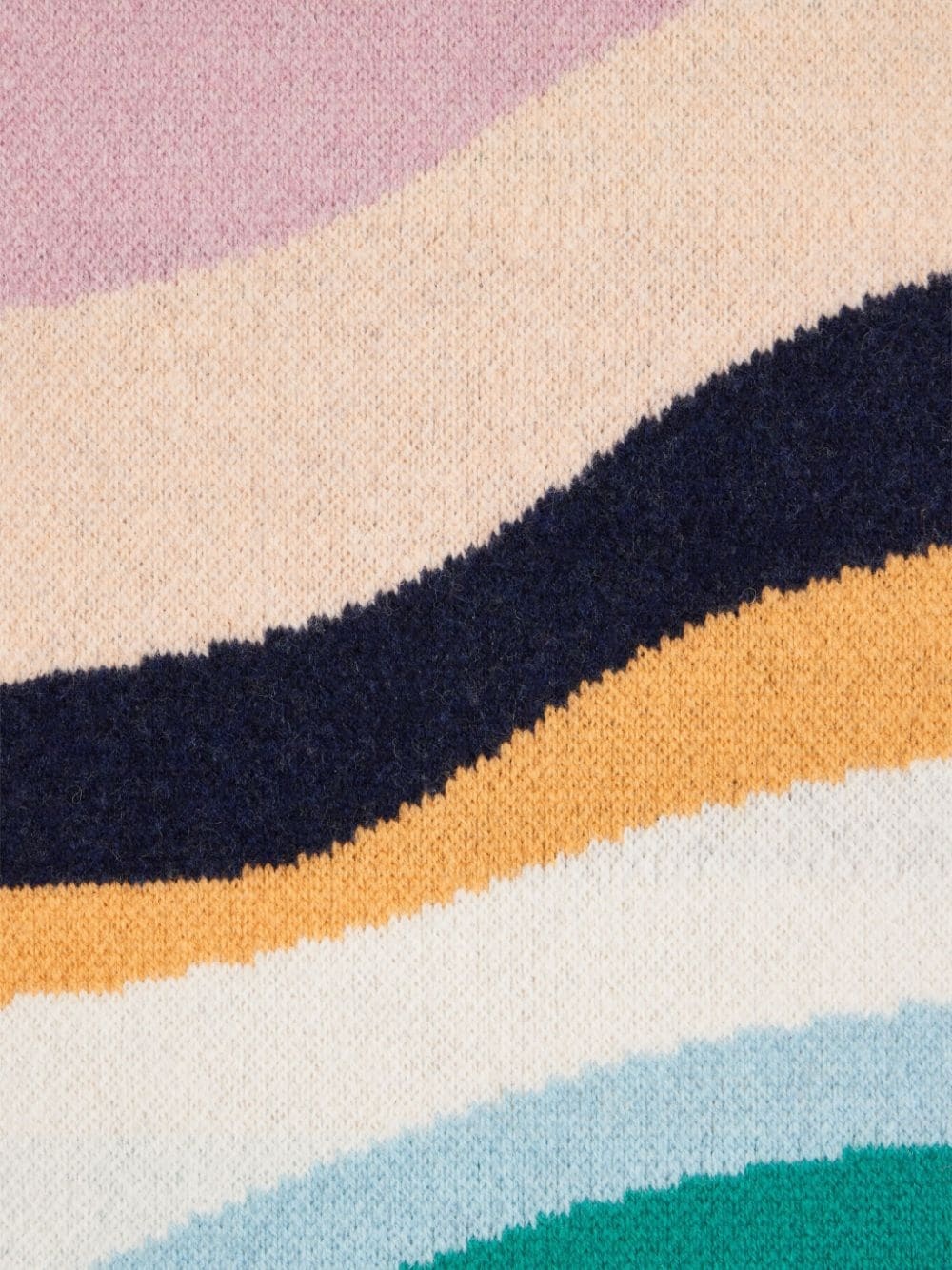 stripe-pattern lambs wool scarf - 3
