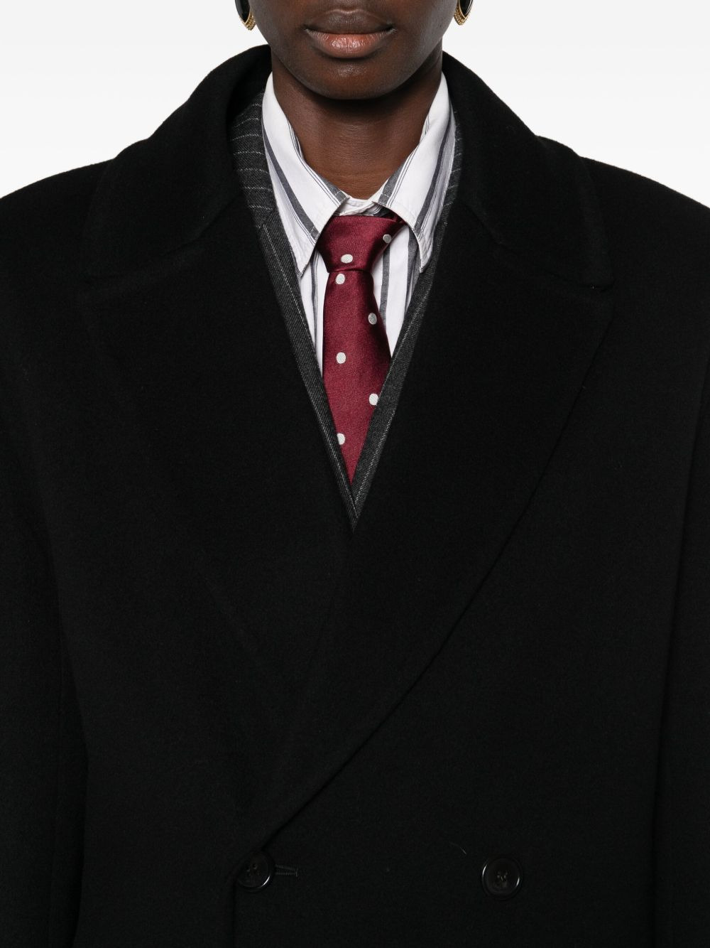 double-breasted wool coat - 5