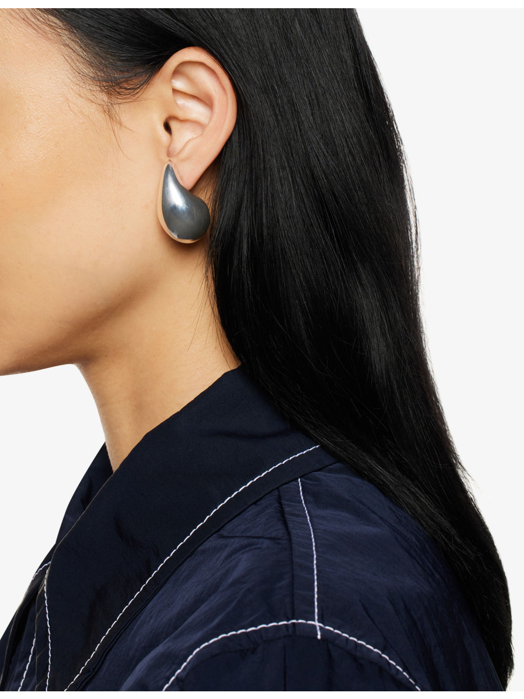 Drop logo-engraved sterling-silver earrings - 2