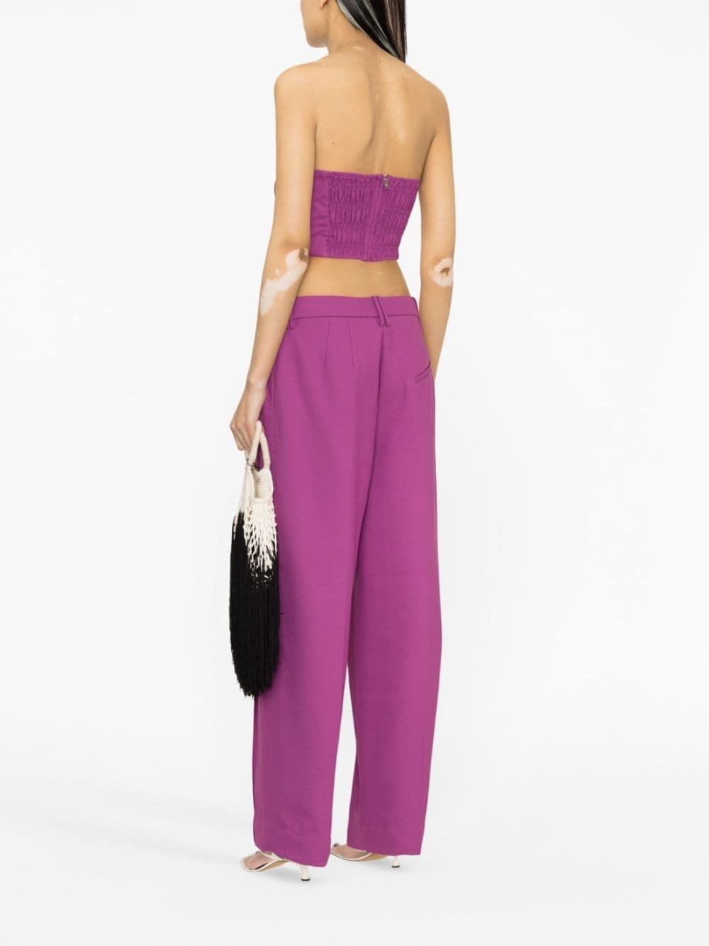 pleated straight-leg trousers - 4