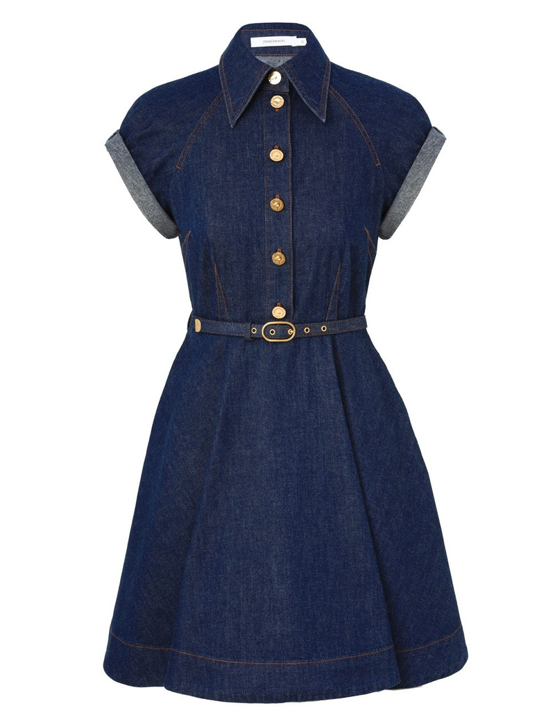 white christmas dresses Atlantic Rhiannon Fringe Denim Midi Dress main image 0