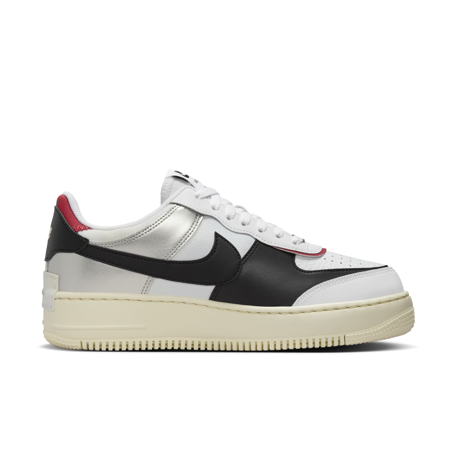 (WMNS) Nike Air Force 1 Shadow 'White Silver Red' FN6335-100 - 2