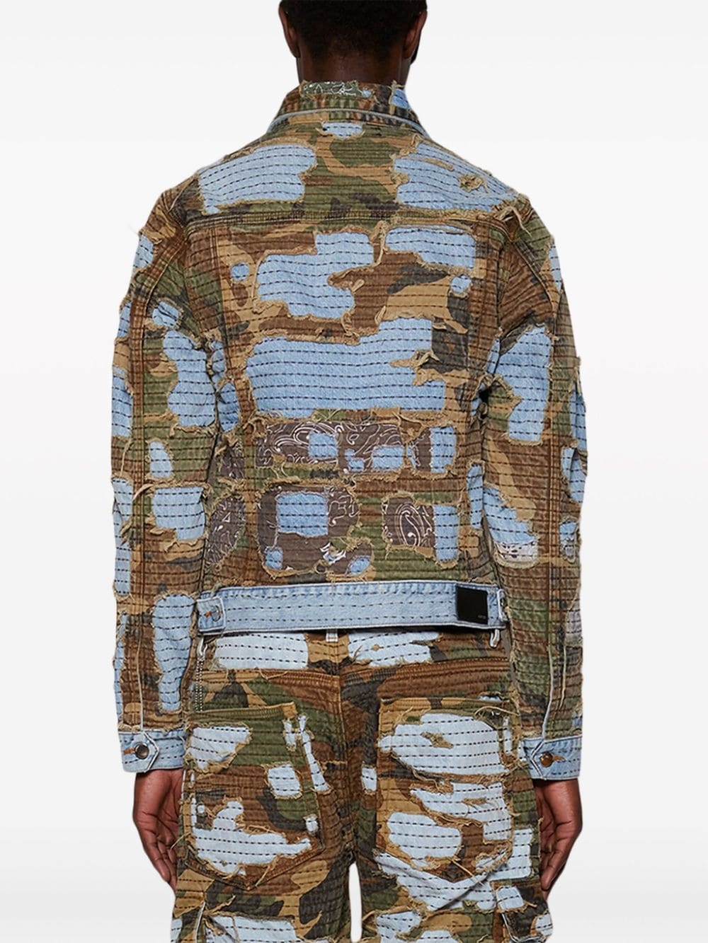 Camo Boro Repair denim jacket - 5