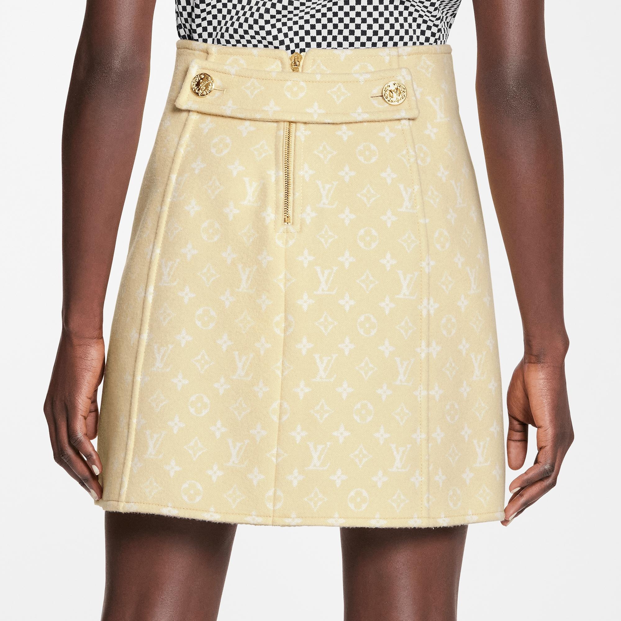 Double Face Monogram A-Line Mini Skirt - 5
