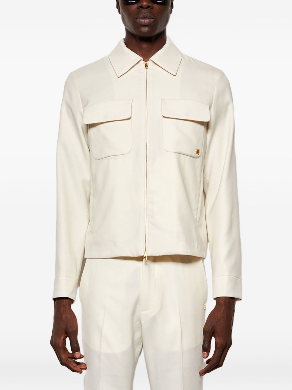 flap-pocket zip-front jacket - 3